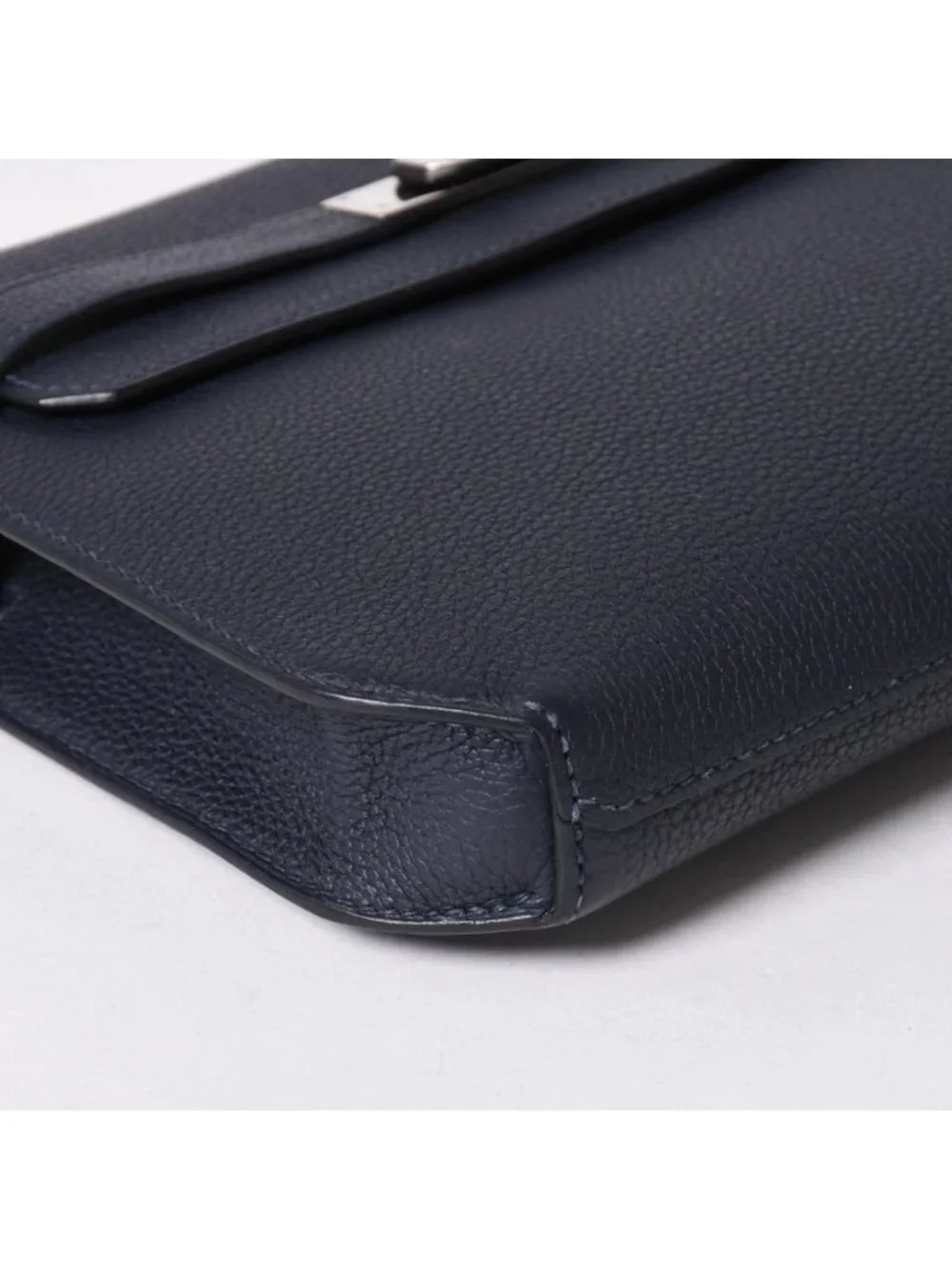 Hermes Clutch Kelly Depeches 25 Bleu Nuit Silver
